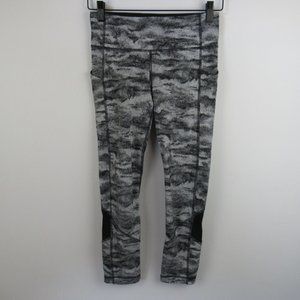 Lululemon Pace Rival Crop 19" Power Luxtreme Suited Jacquard Black White sz 4